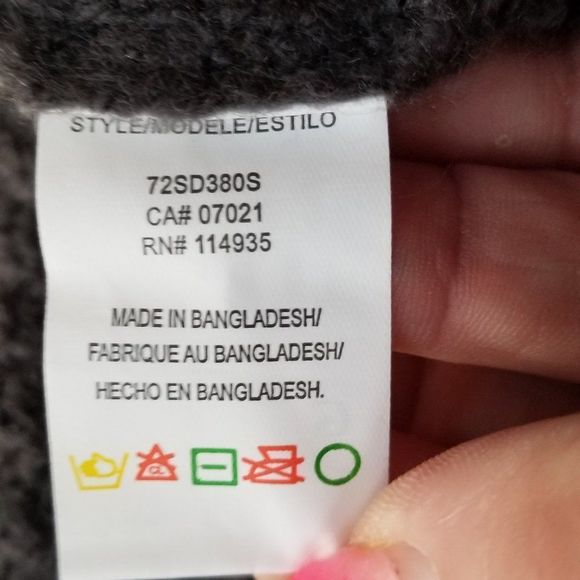 La Classe Couture Gray Sweater Dress Stripes Poof Sleeve Size Medium - Picture 10 of 10